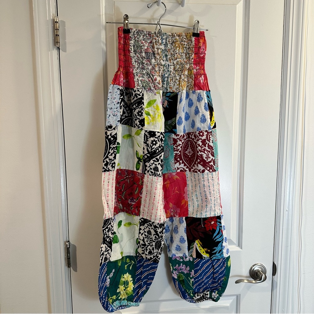 Ashley Taylor Boho Patchwork Harem Pants With Ela… - image 3